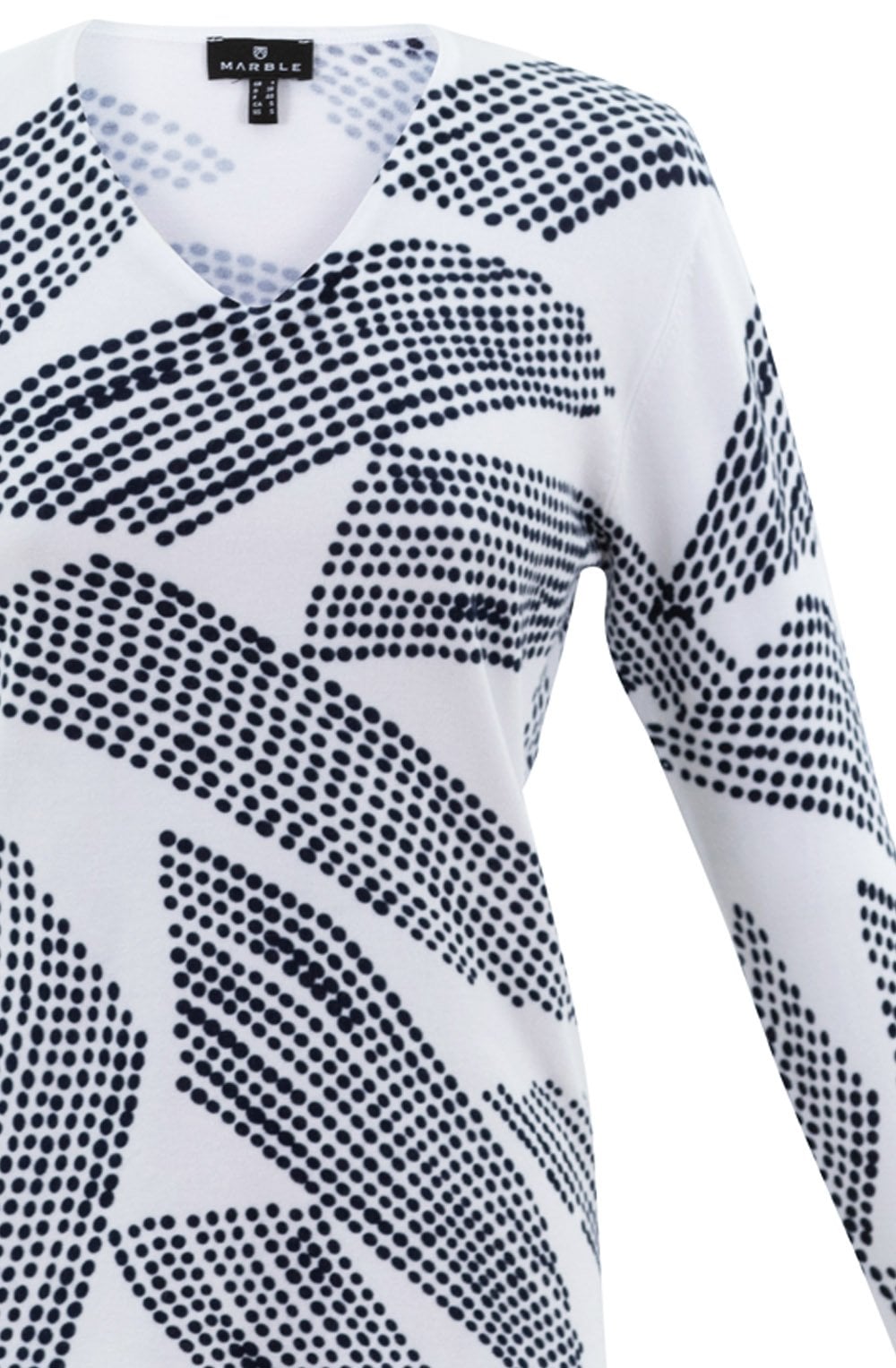 Navy Polka Dot Fine Knit Sweater