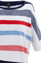 Navy Red and White Short Sleeved Sweater