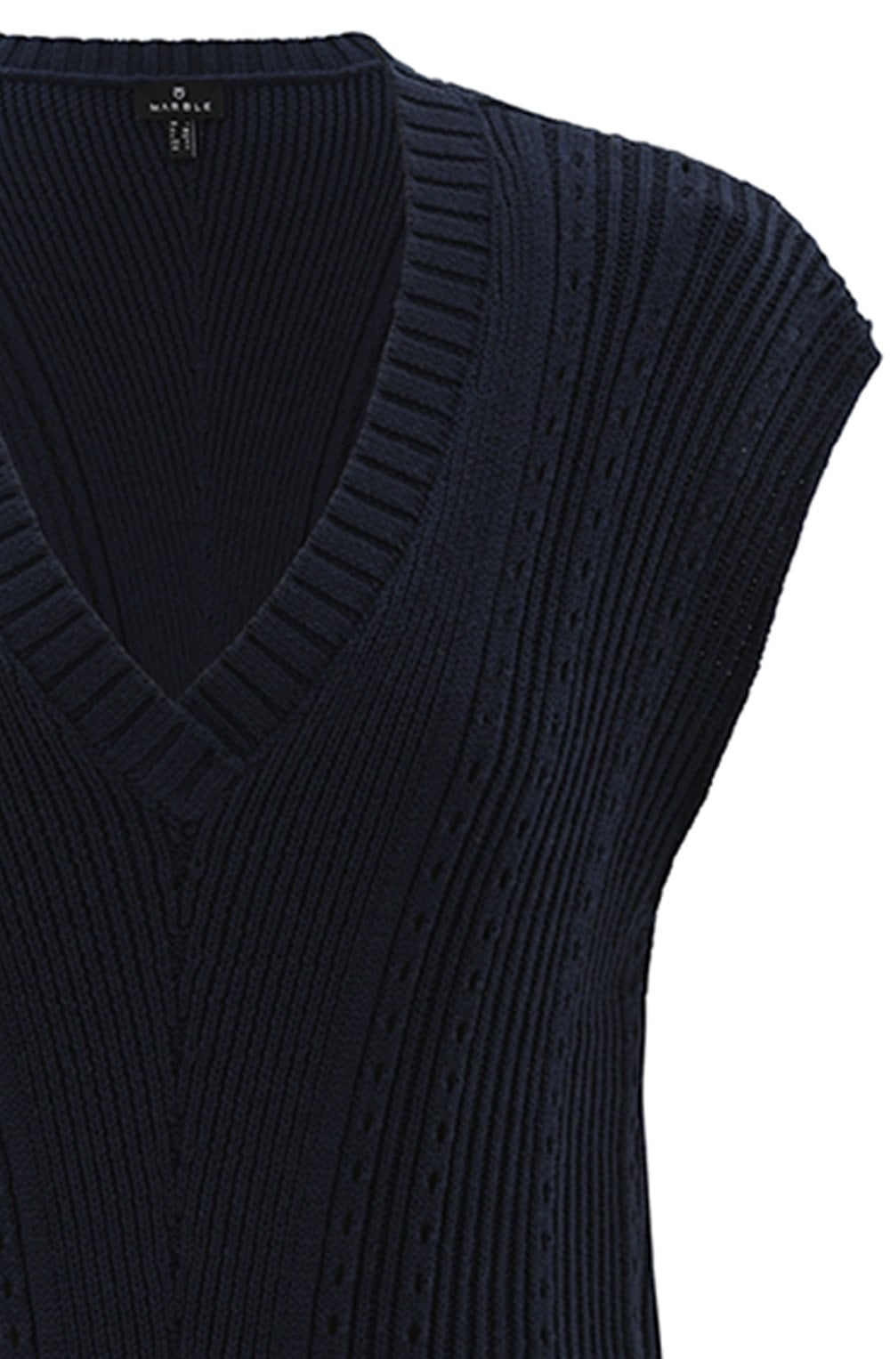 Navy Relaxed Knitted Vest