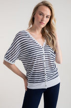 Navy Reversible Semi Sheer Top