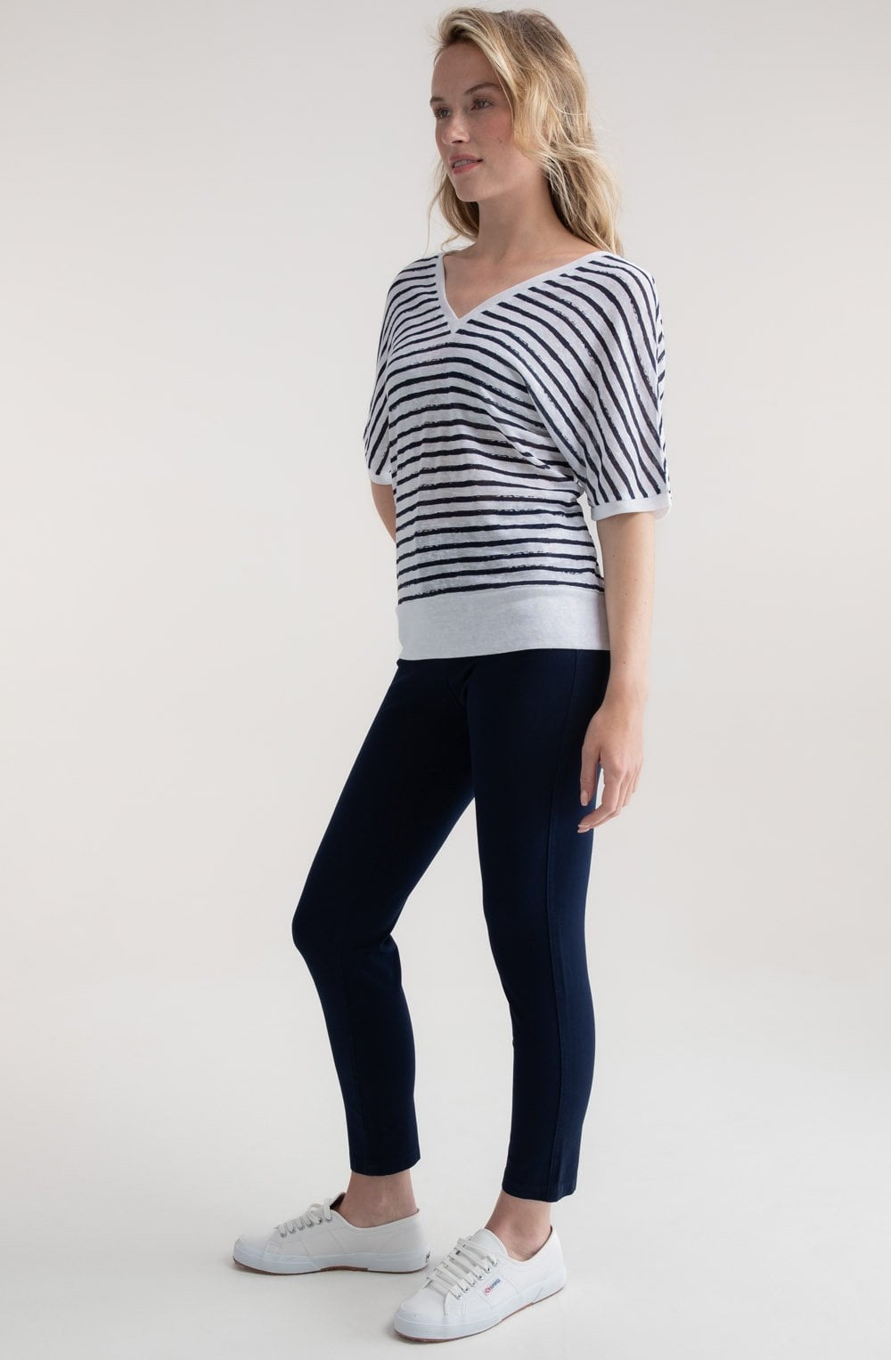Navy Reversible Semi Sheer Top
