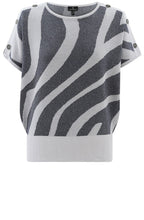 Navy Shimmer Tiger Print Pullover