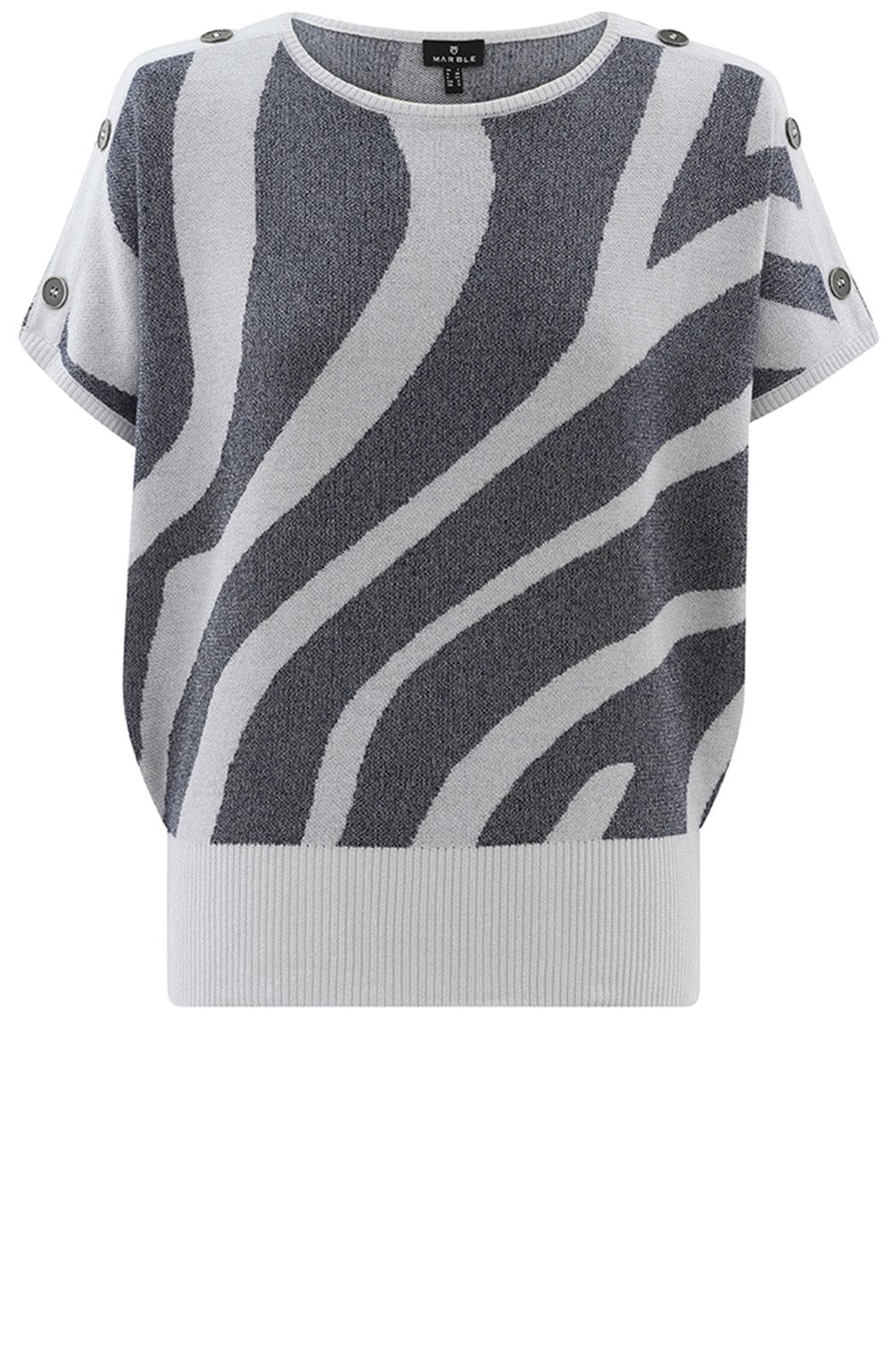 Navy Shimmer Tiger Print Pullover