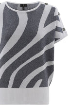 Navy Shimmer Tiger Print Pullover