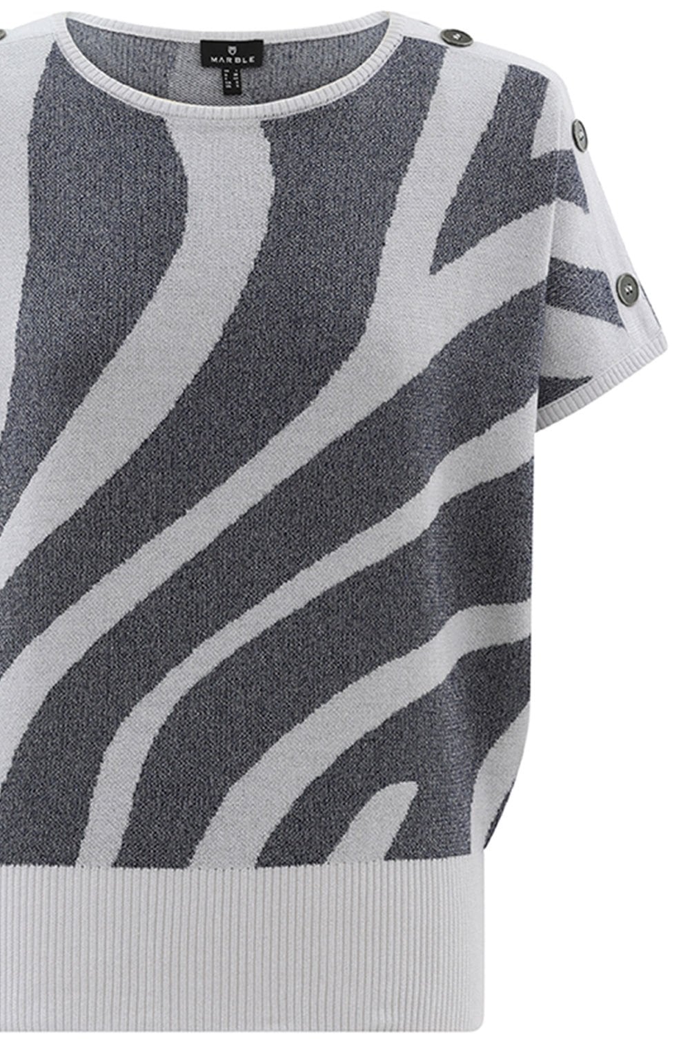 Navy Shimmer Tiger Print Pullover