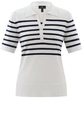 Navy Short Sleeved Collared Jumper