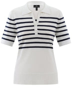 Navy Short Sleeved Collared Jumper