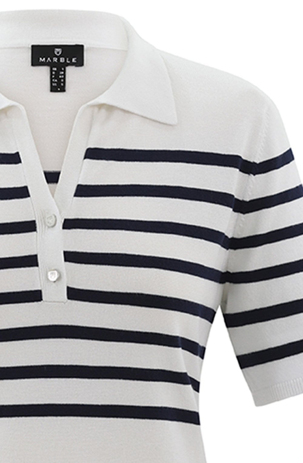 Navy Short Sleeved Collared Jumper