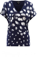 Navy Silver Patterned Top