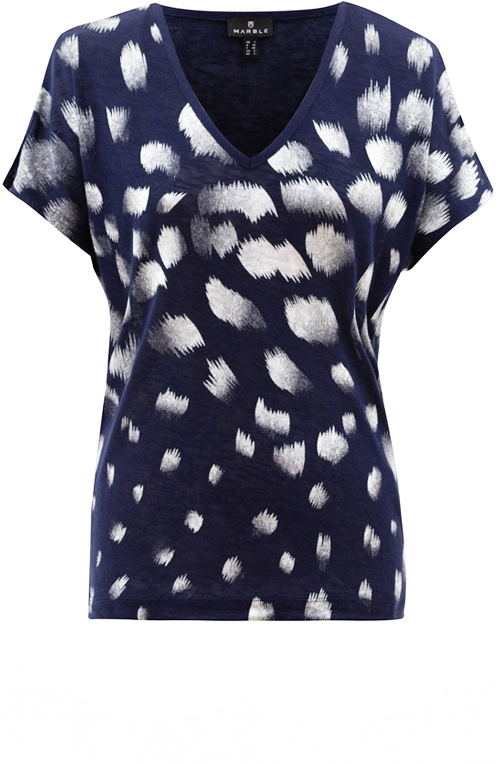 Navy Silver Patterned Top