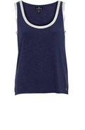 Navy Silver Shimmer Vest Top