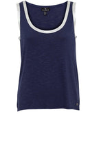 Navy Silver Shimmer Vest Top