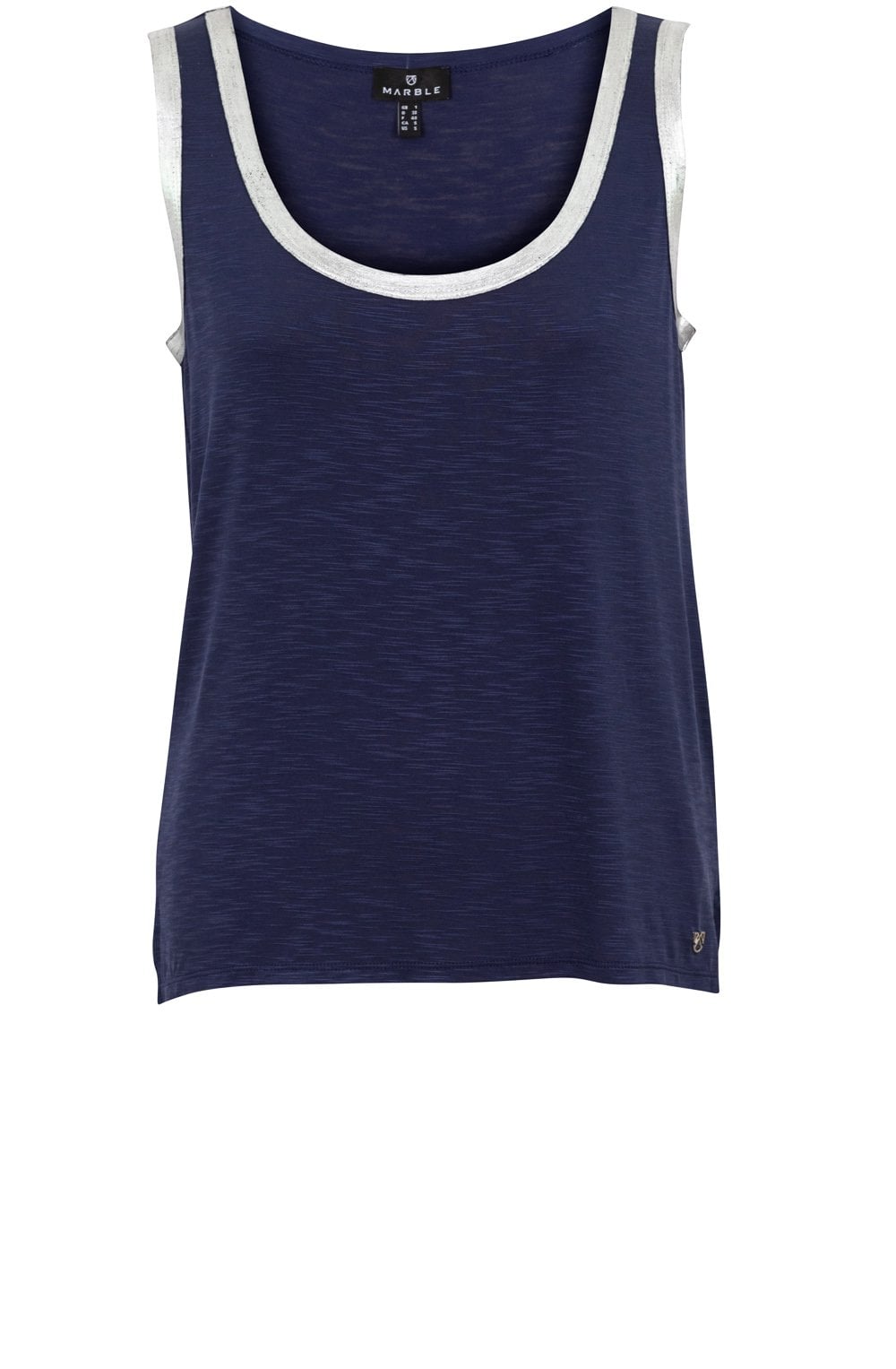 Navy Silver Shimmer Vest Top