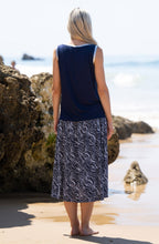 Navy Silver Shimmer Vest Top