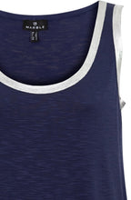 Navy Silver Shimmer Vest Top