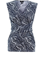Navy Sleeveless Wrap Top