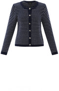 Navy Statement Button Cardigan