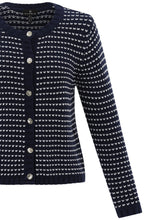 Navy Statement Button Cardigan