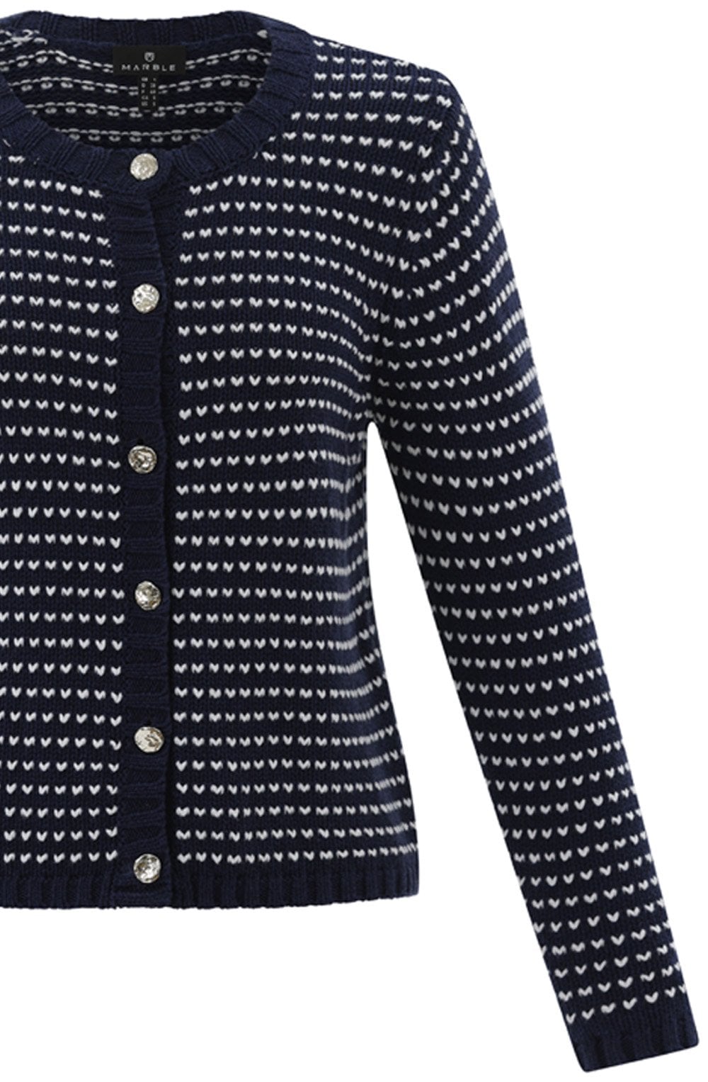 Navy Statement Button Cardigan