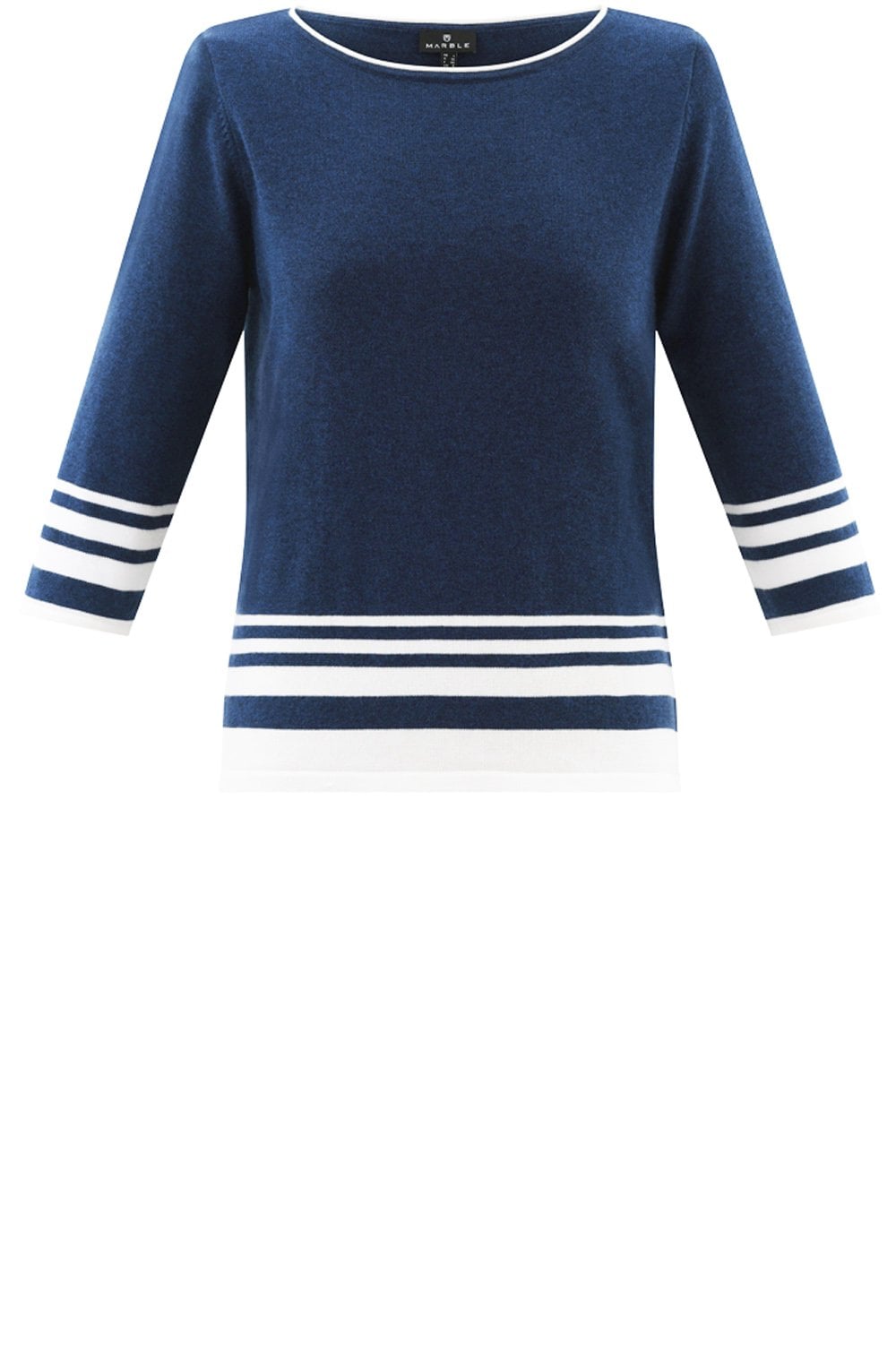 Navy Striped Hem Jumper