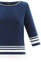Navy Striped Hem Jumper
