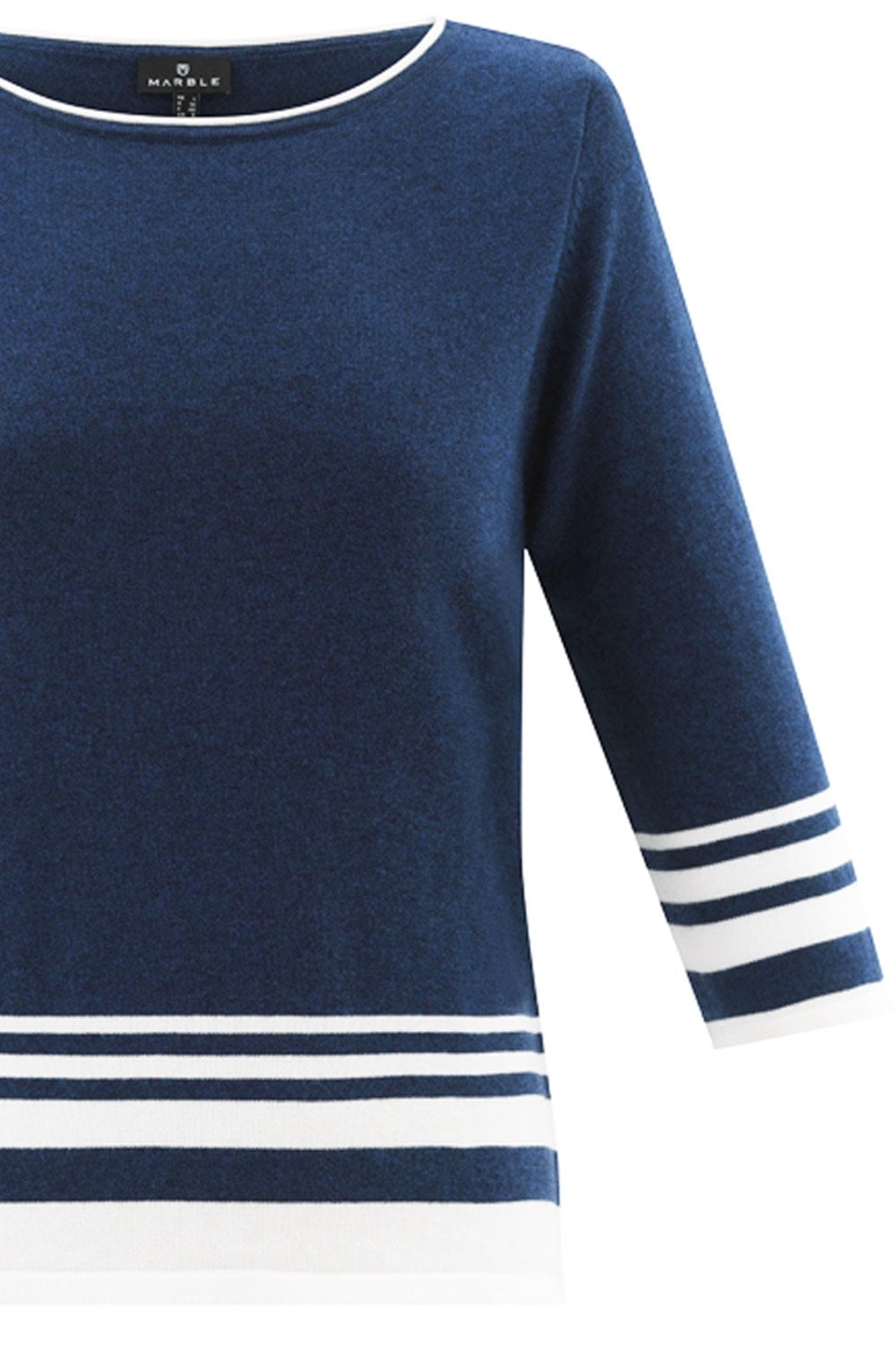 Navy Striped Hem Jumper