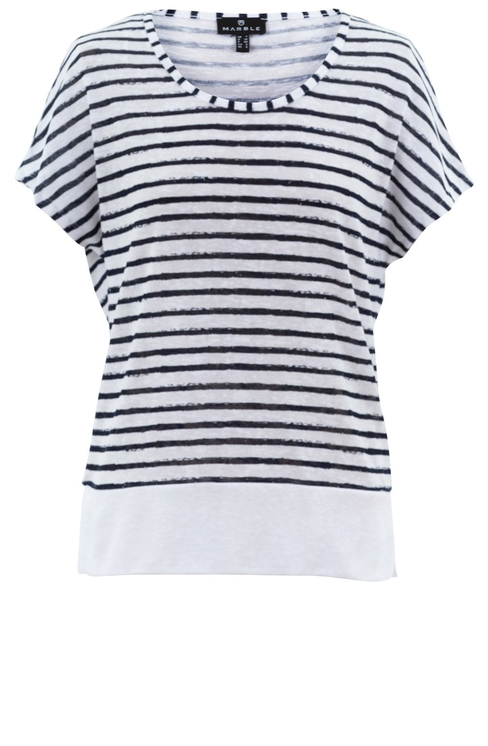 Navy Striped Lightweight Relaxed Top