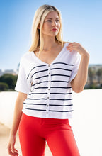 Navy Striped Reversible Sweater