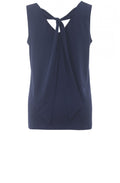 Navy Tie Detailed Top