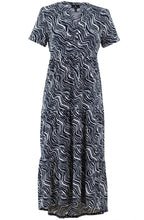 Navy Tiered Midi Dress