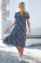 Navy Tiered Midi Dress
