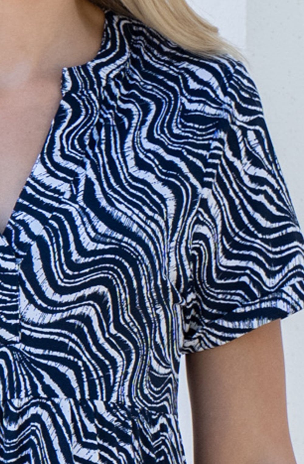 Navy Tiered Midi Dress