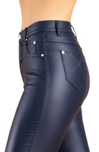 Navy Wet Look Jeans