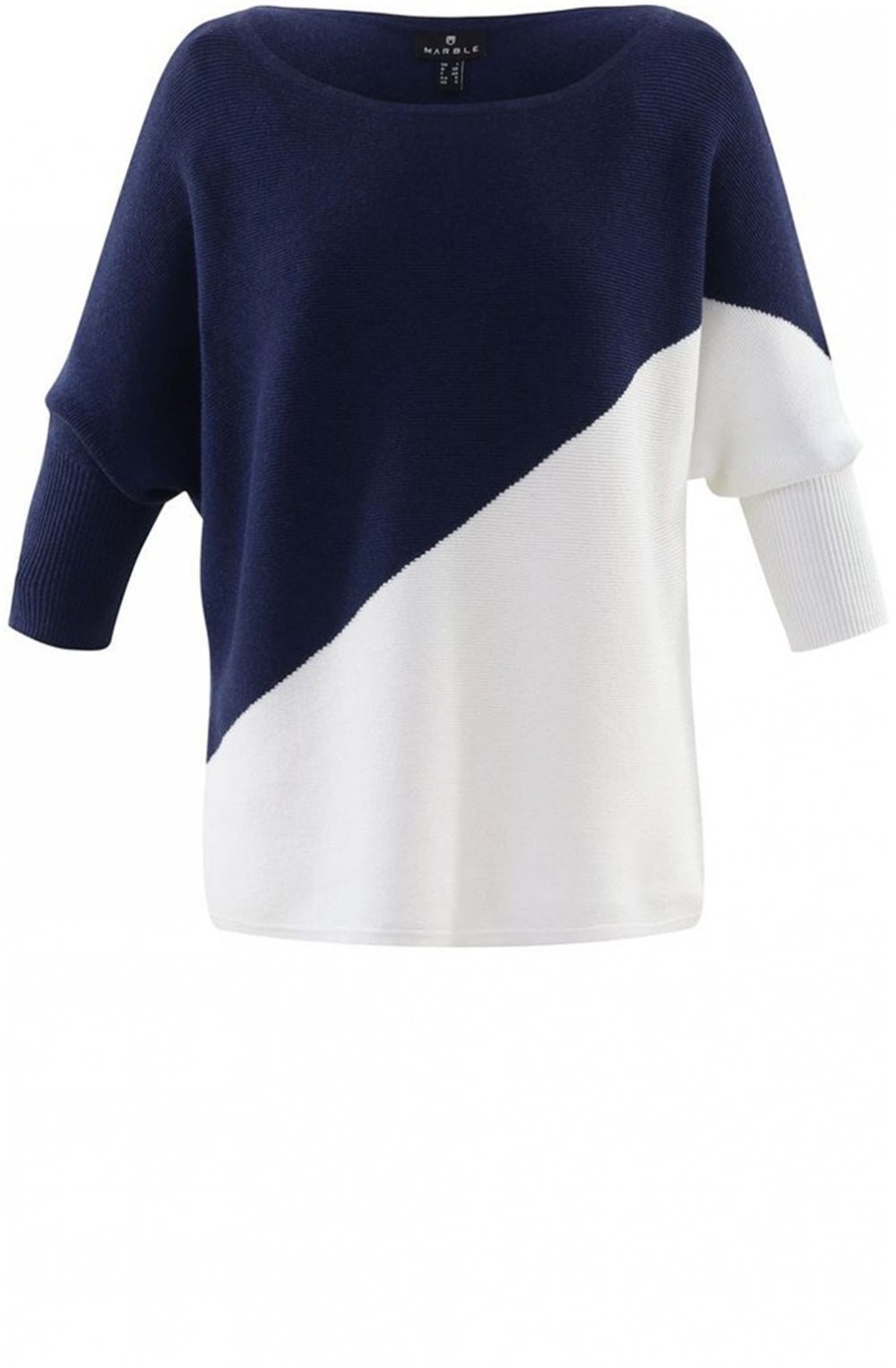 Navy & White Batwing Jumper