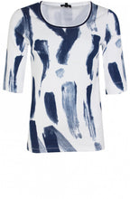 Navy & White Bold Print T Shirt