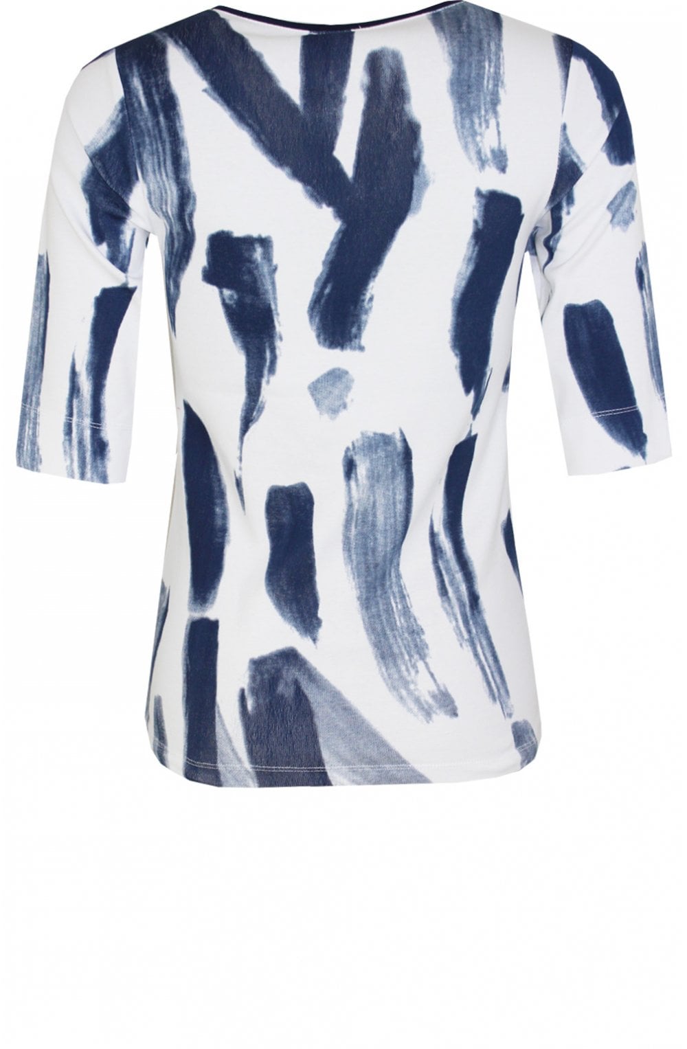 Navy & White Bold Print T Shirt
