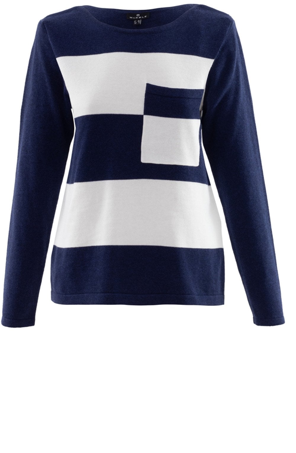 Navy & White Bold Stripe Jumper