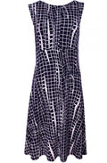 Navy & White Check Dress