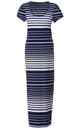 Navy & White Maxi Dress