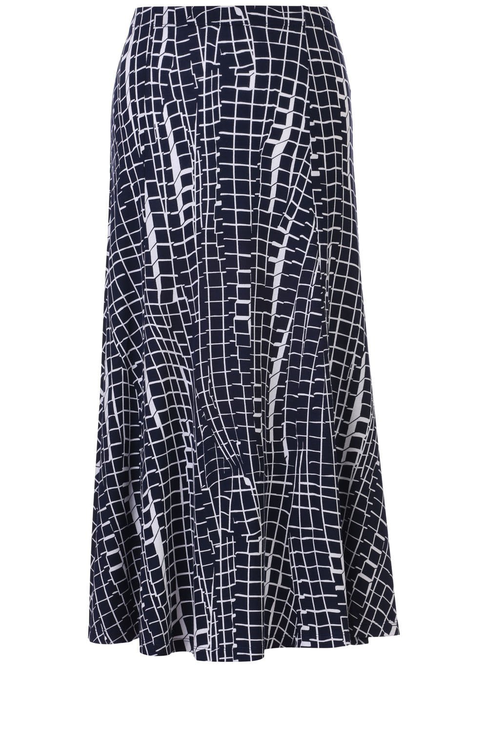 Navy & White Patterned Skirt