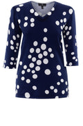 Navy & White Spot Print Jumper