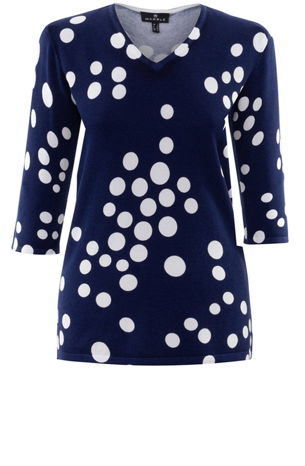Navy & White Spot Print Jumper