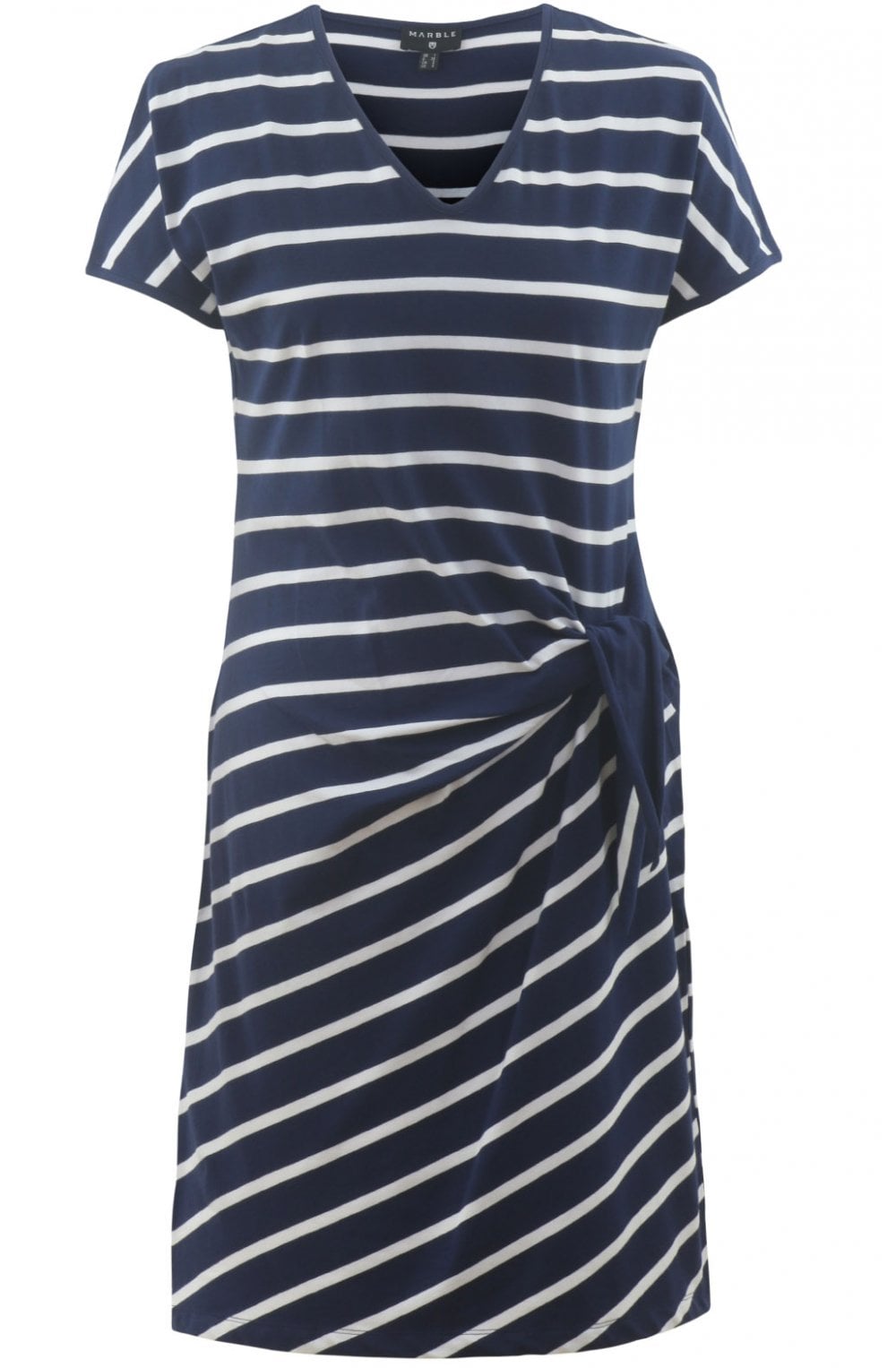 Navy & White Stripe Jersey Dress