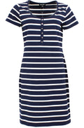 Navy & White Stripe Midi Dress