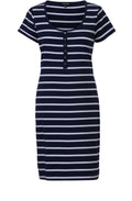 Navy & White Striped Dress