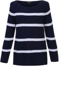 Navy & White Striped Knit Jumper