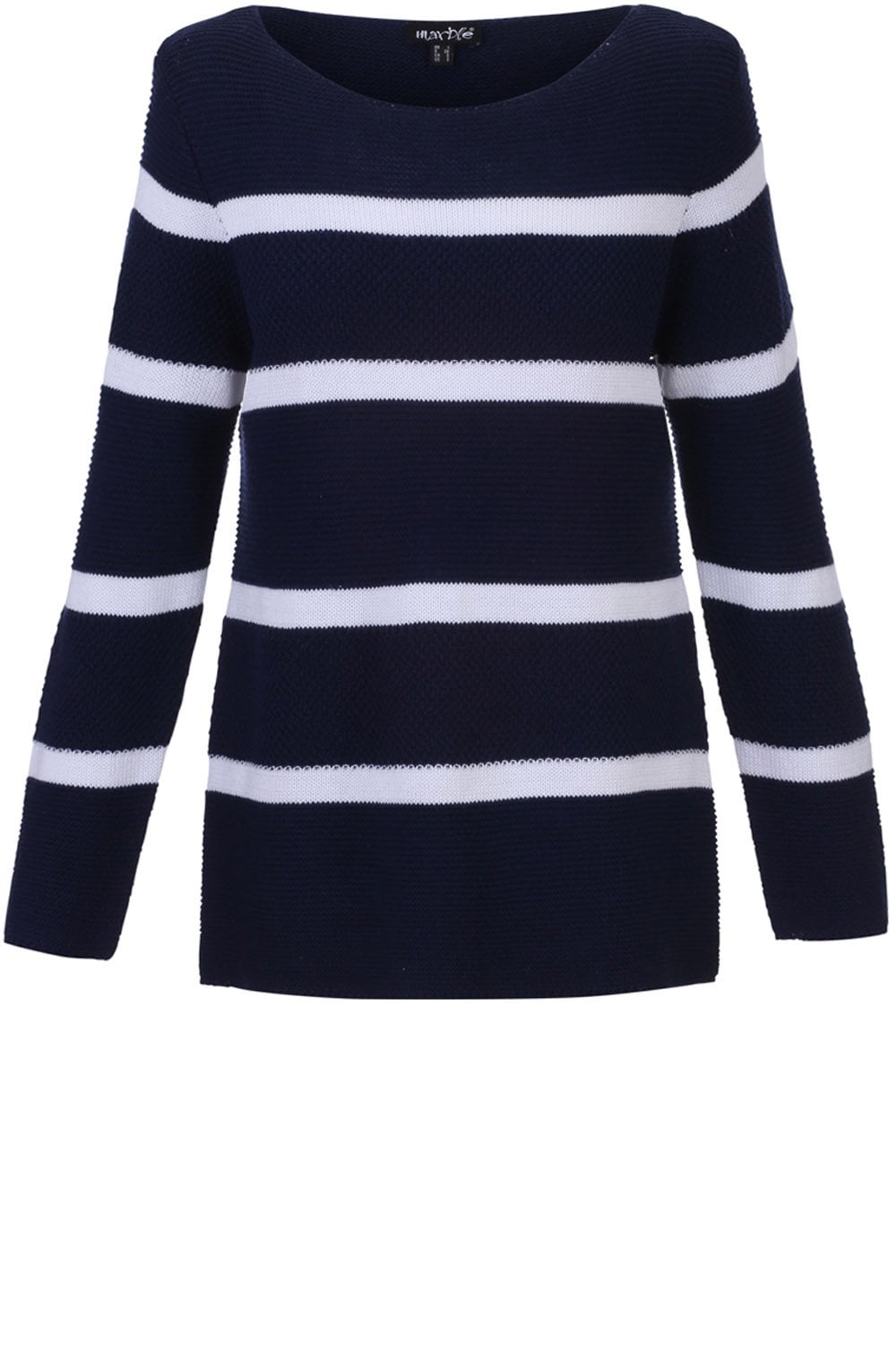 Navy & White Striped Knit Jumper