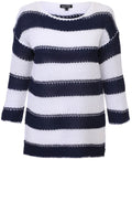 Navy & White Striped Knit Jumper