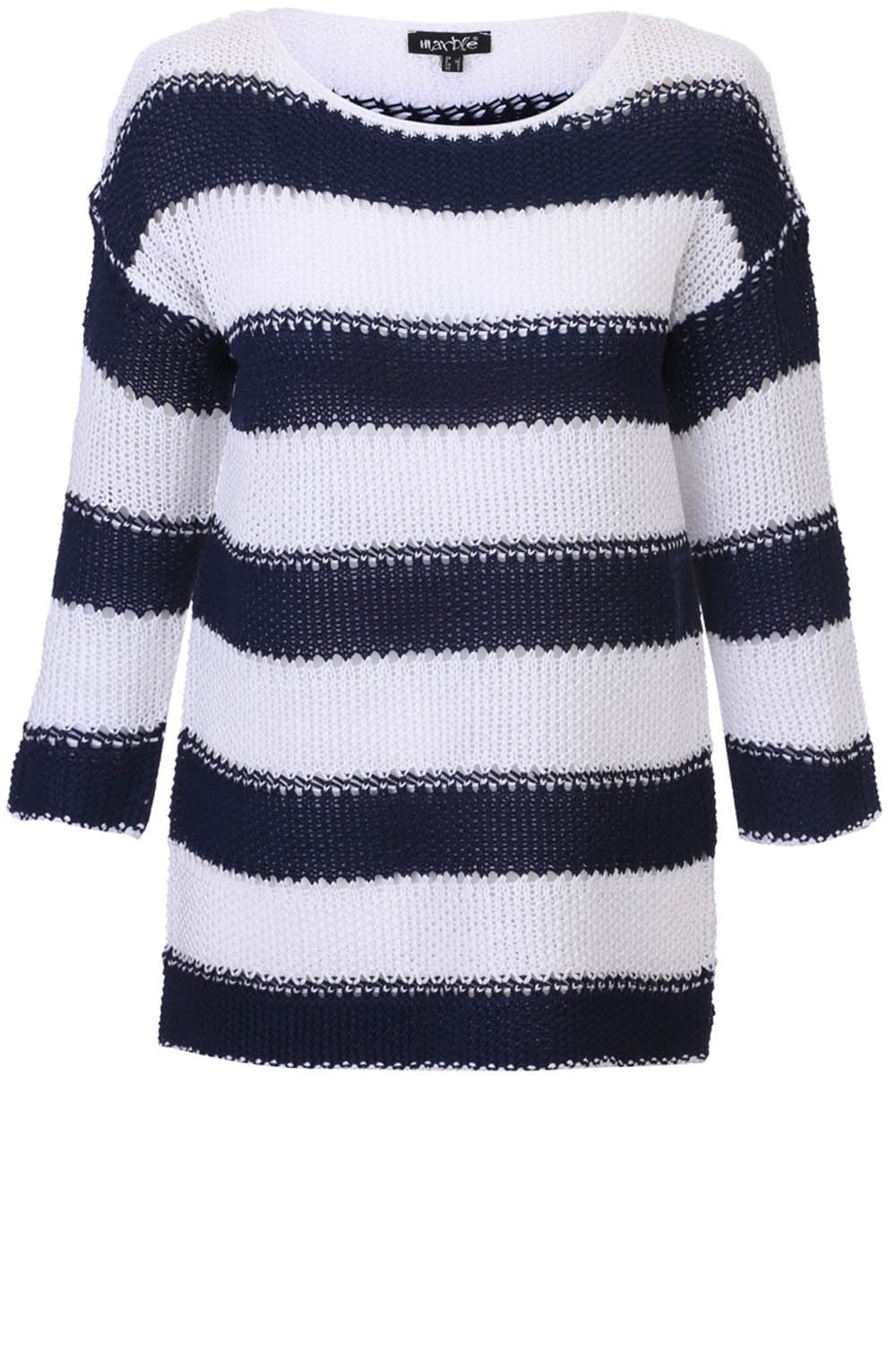 Navy & White Striped Knit Jumper
