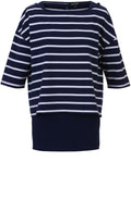 Navy & White Striped Layered Top